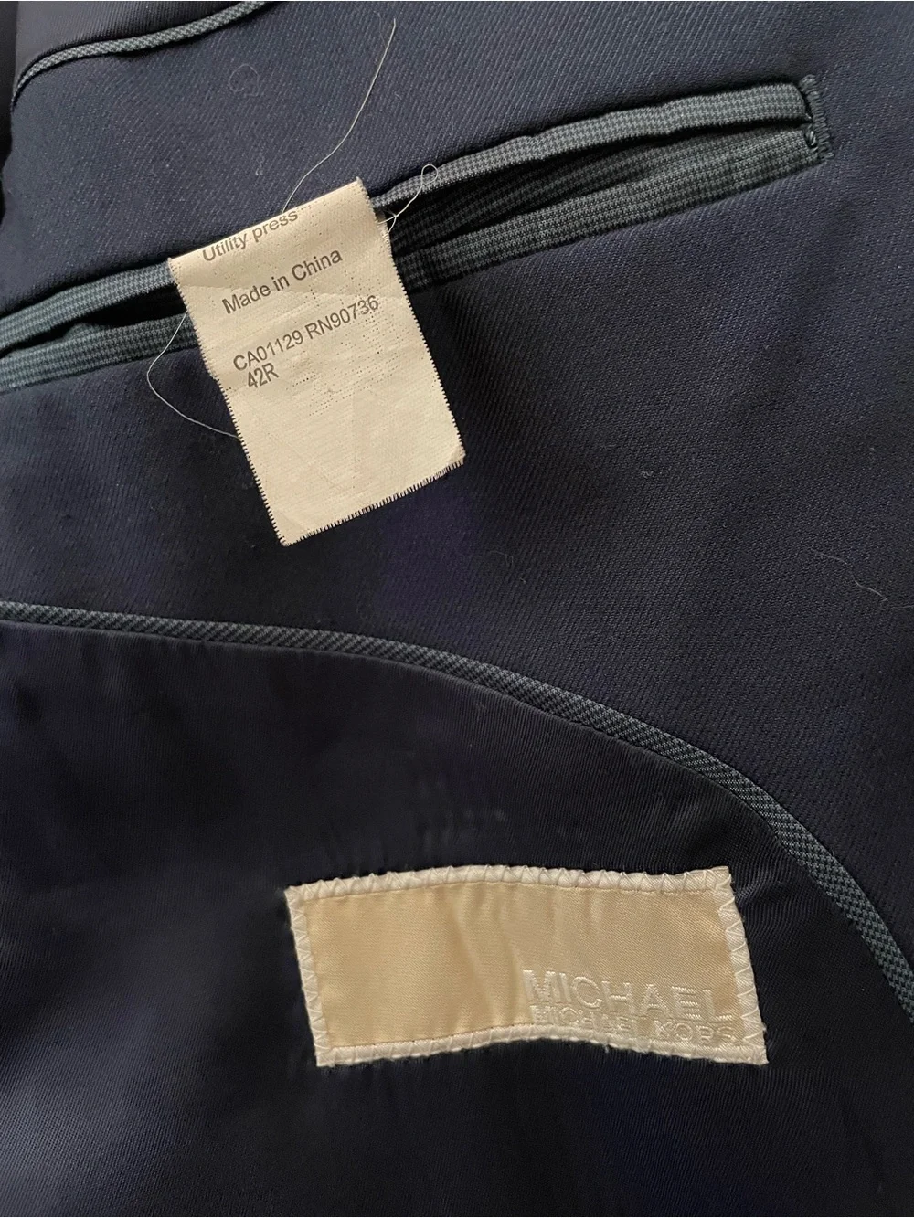 MICHAEL Michael Kors Men's Navy Single-Breasted Suit Jacket